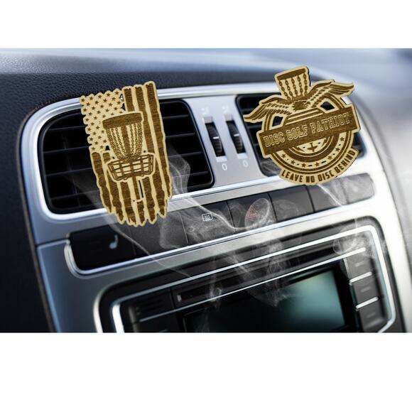 Disc Golf Car Air Freshener Laser Engraved Wood Vent Clip On CHOOSE DESIGN - Picture 5 of 16